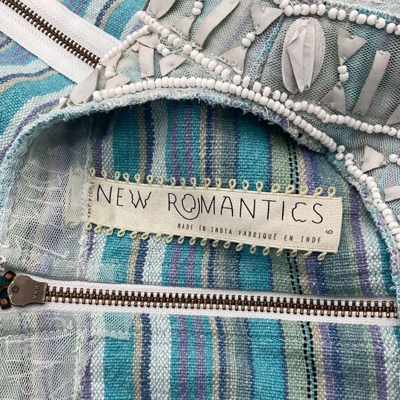 Free People New Romantics Ocean Bree Beaded Striped Tapestry Sleeveless Mini 6 - Picture 6 of 9